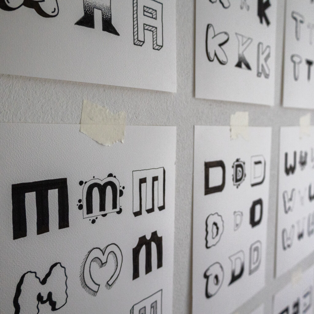 Foto von kalligrafischen Versuchen